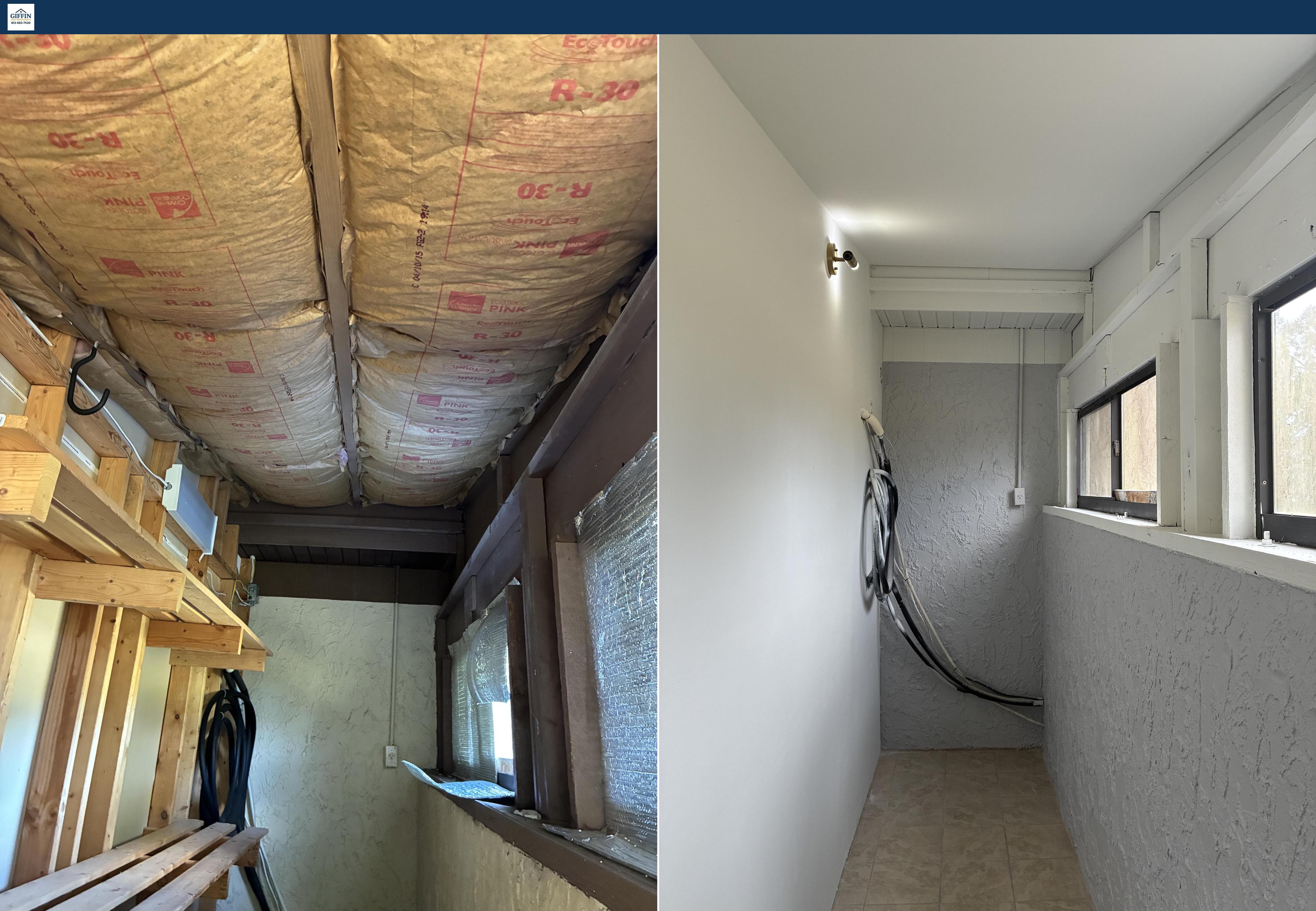 Full room renovation from framing to finished drywall